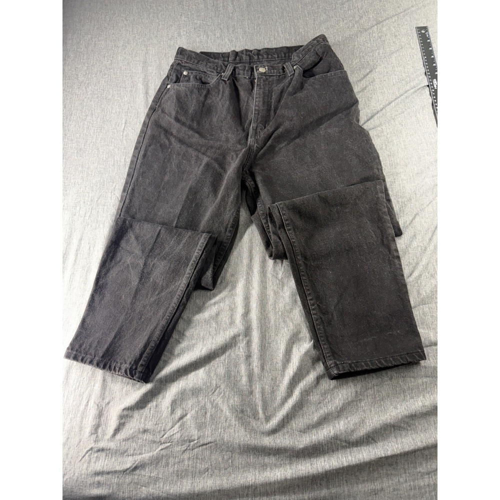Vintage Faded Glory Men's Black Jeans 30x28 Relaxed Straight Leg Made Mexico